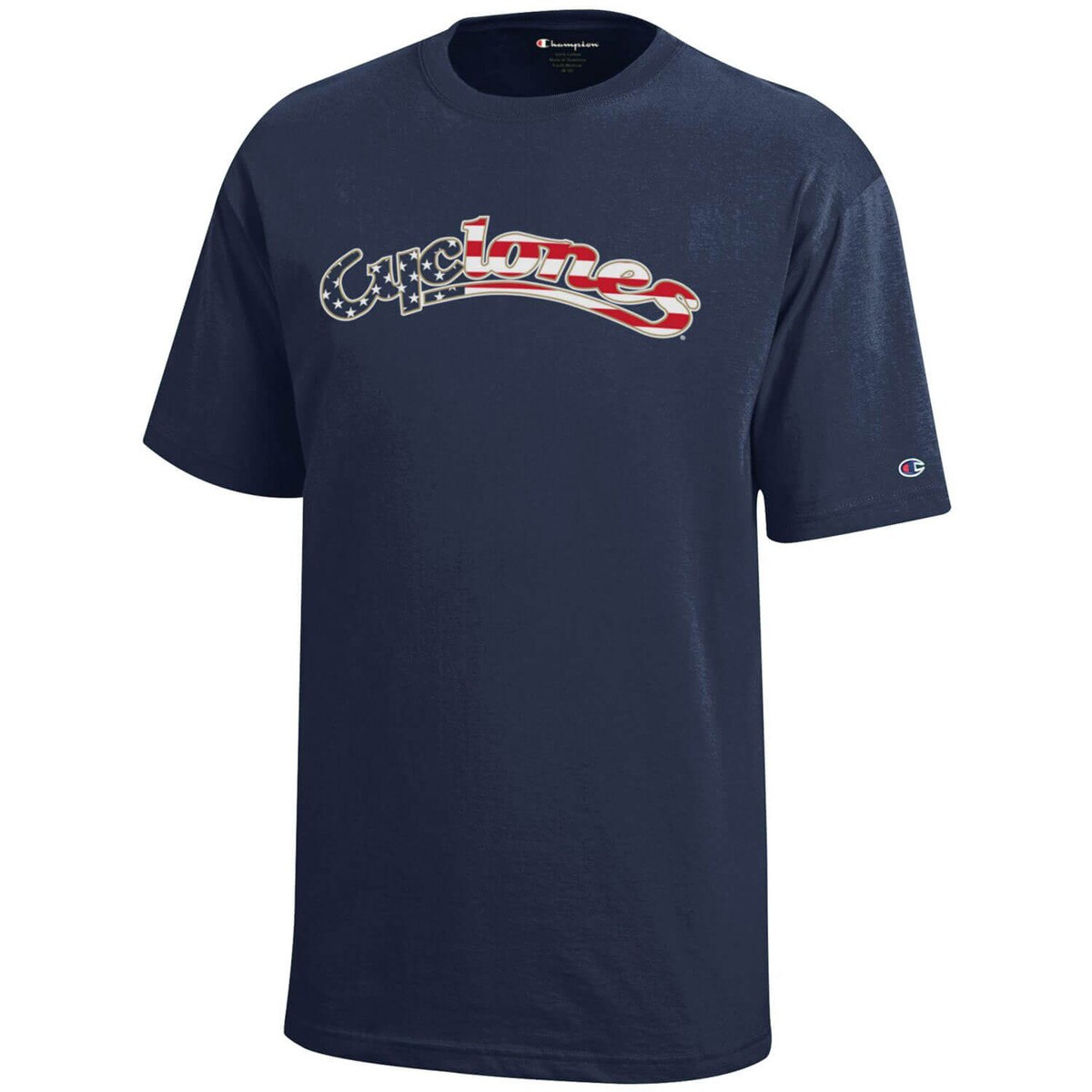 Champion Youth Patriotic Cyclones Script Navy Short Sleeve T-Shirt vendor image